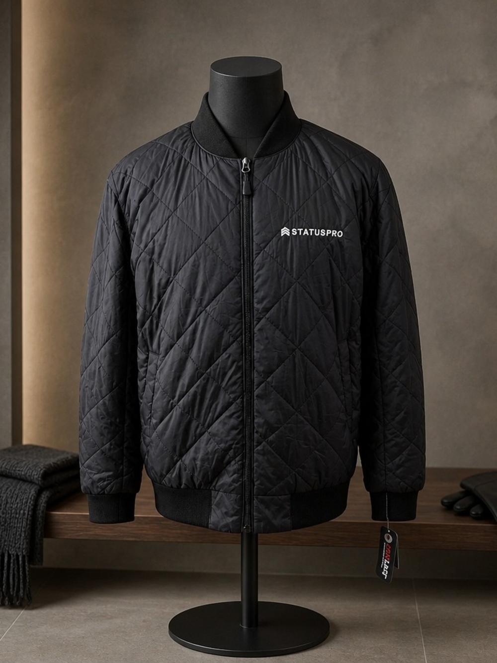HeatLast Jacket Men's Size L Black Weatherproof Quilted Bomber Jacket Lightweigh